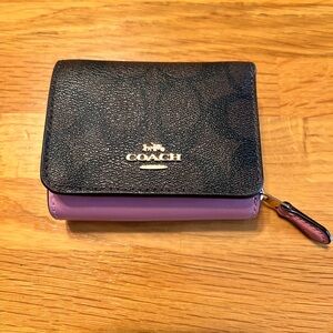 Coach Brown and Pink Compact Wallet
